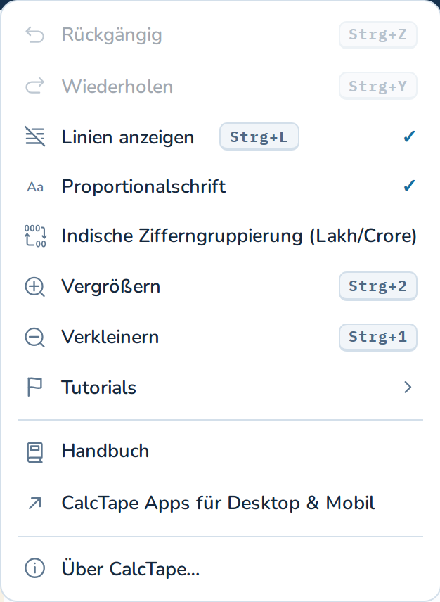 Das Menü