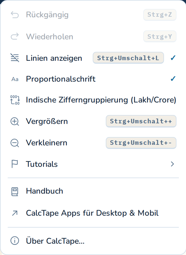 Das Menü