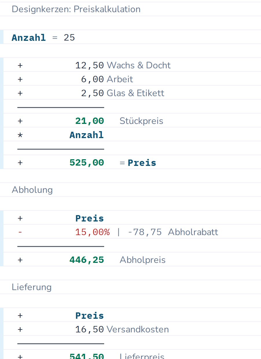 Arbeiten mit benannten Werten