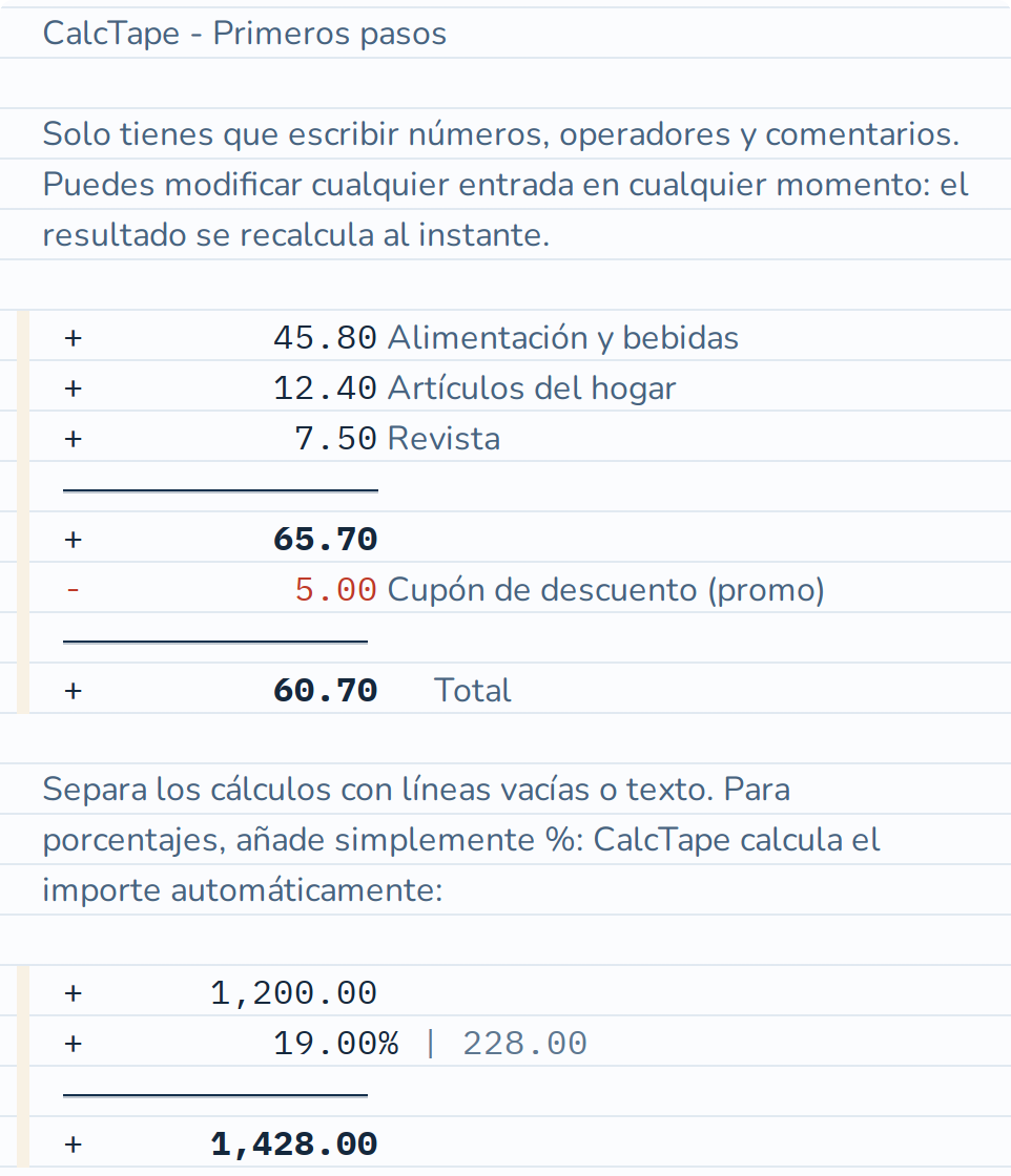 Los porcentajes se calculan automáticamente