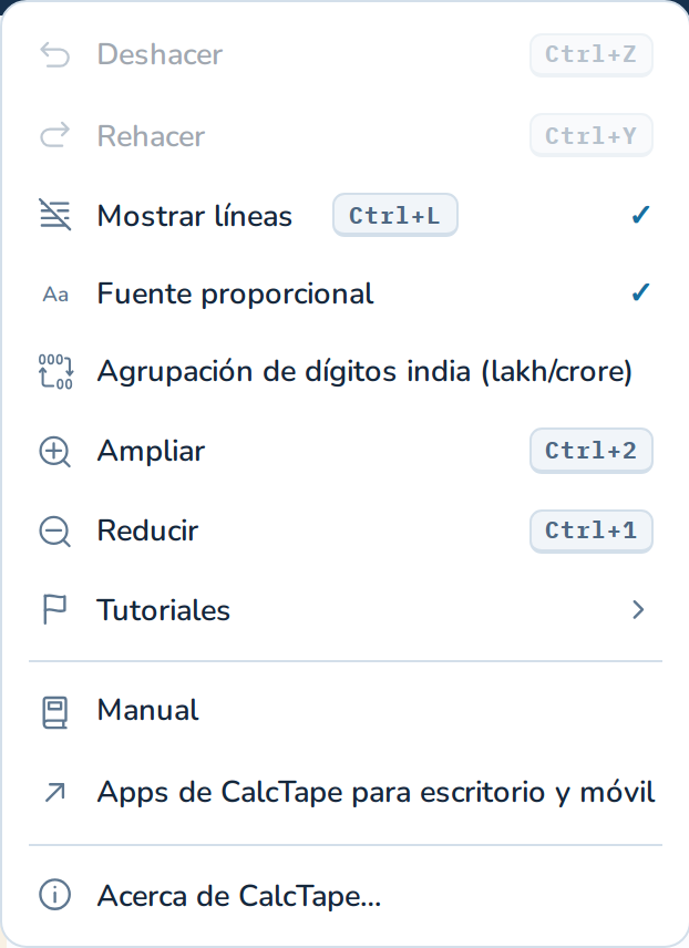 El menú
