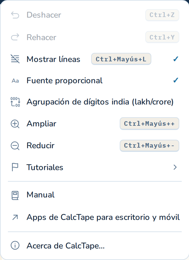 El menú