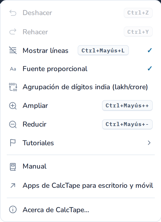 El menú