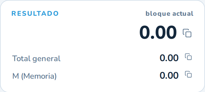 El panel de resultados