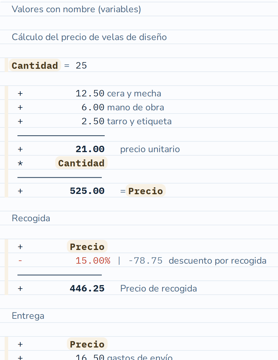 Trabajar con valores con nombre