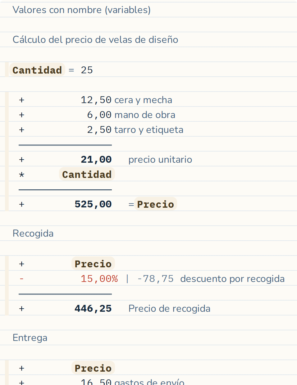 Trabajar con valores con nombre