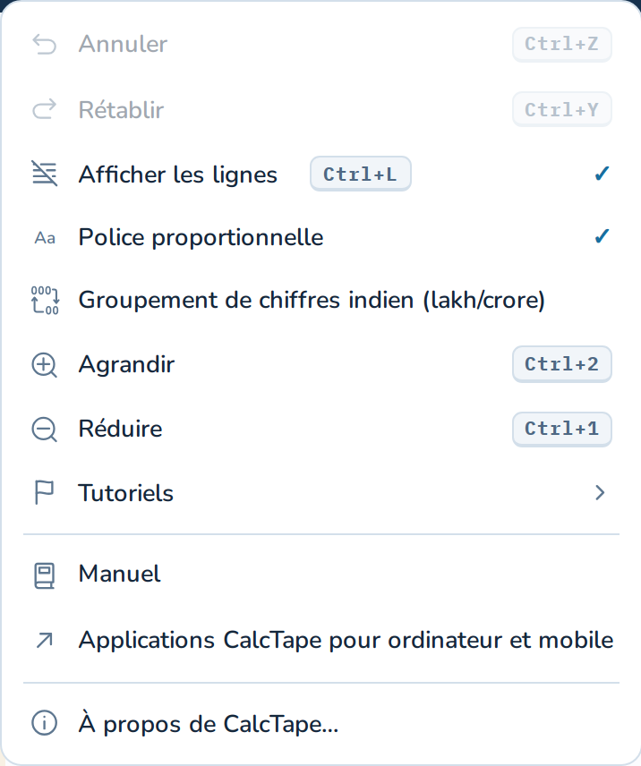 Le menu