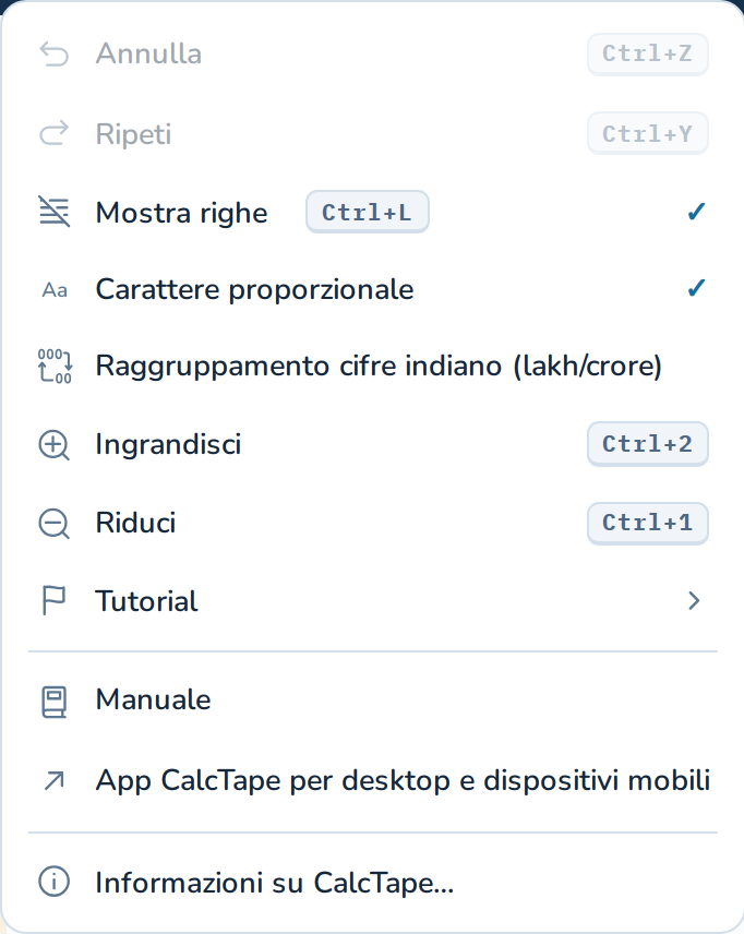 Il menu