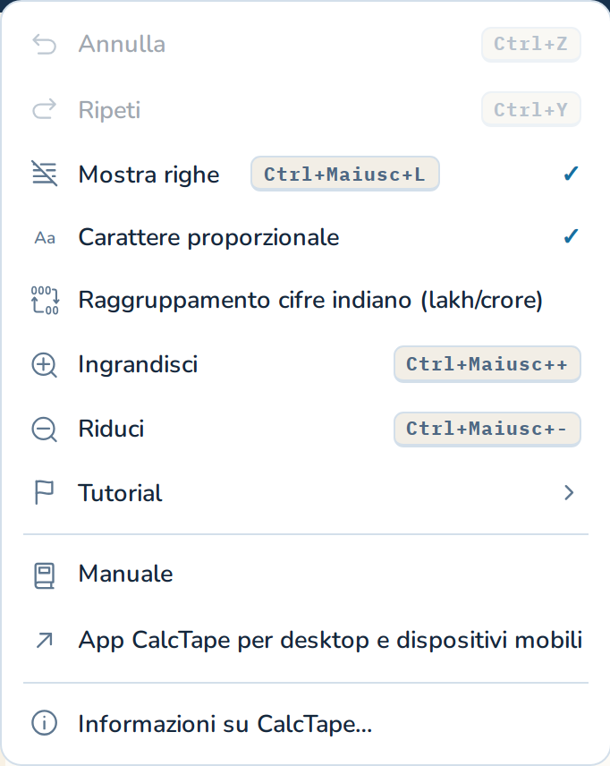 Il menu