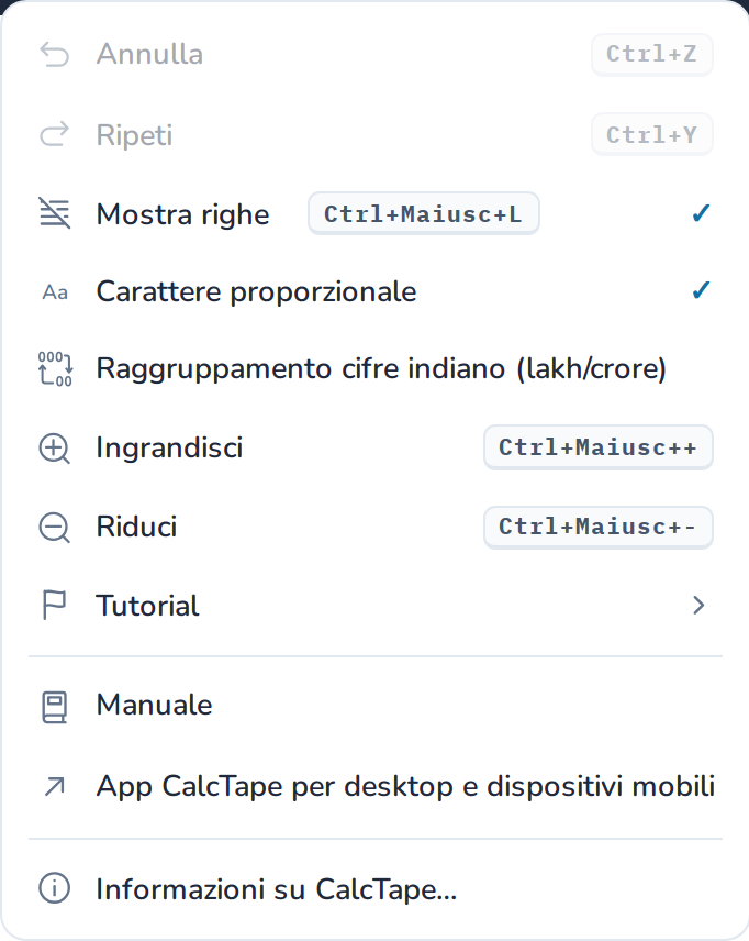 Il menu