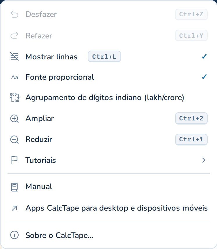 O menu