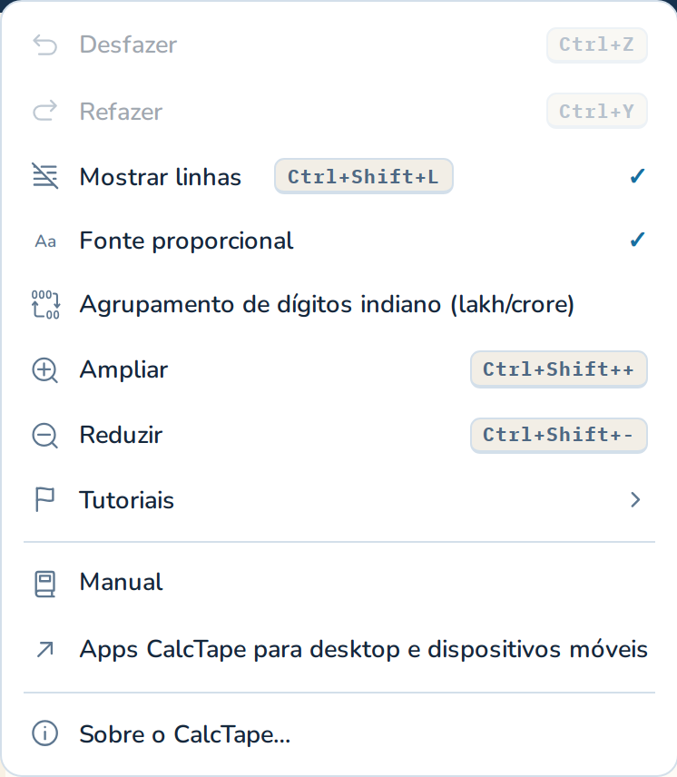 O menu
