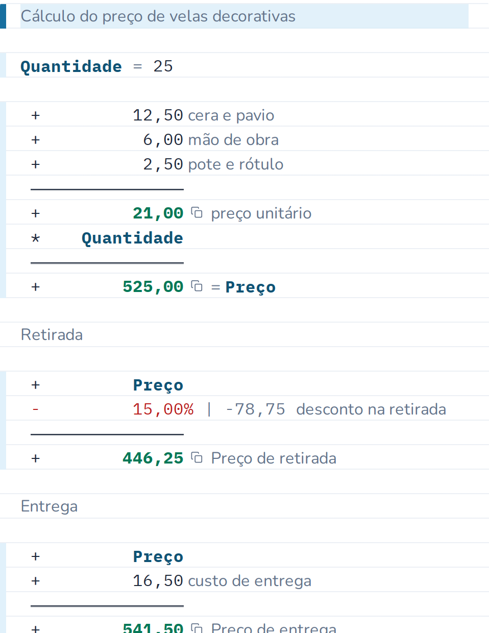 Trabalhando com valores nomeados